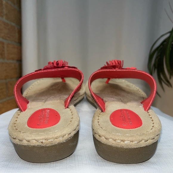 Croft & Barrow Sole(sense)ability soft red floral slip-on thong sandals 7.5 - Picture 7 of 9
